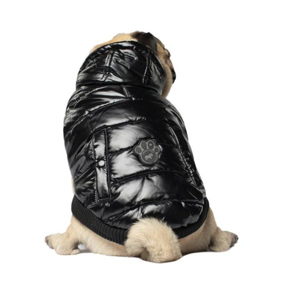 Canada Pooch Shiny Puffer Black Vest - Size 10 - Picture 1 of 4